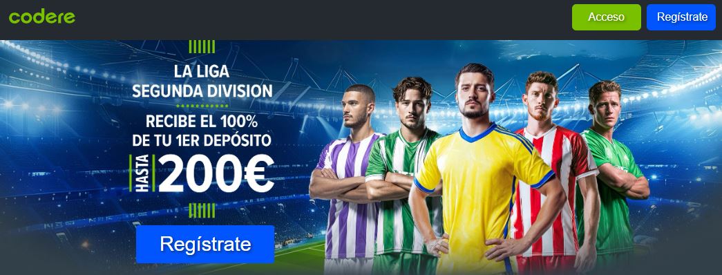 Codere cuotas Segunda División bono