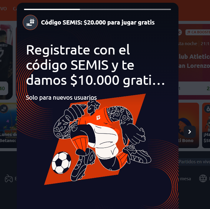 betano código semis