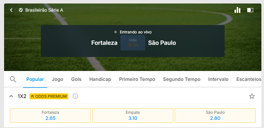 rivalo odds premium são paulo x fortaleza