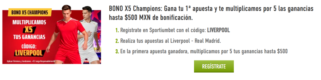 sportiumbet bono x5 champions