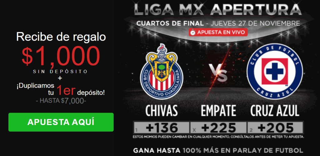 caliente chivas vs cruz azul