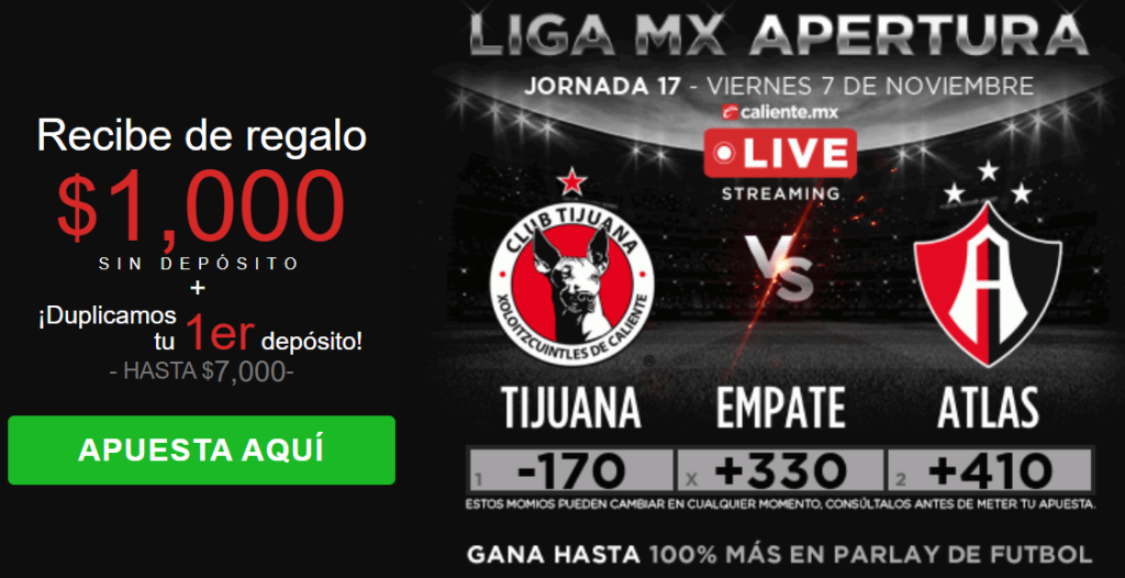 caliente tijuana vs atlas