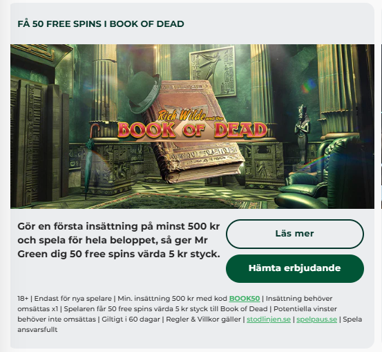 mrgreen free spins book of dead