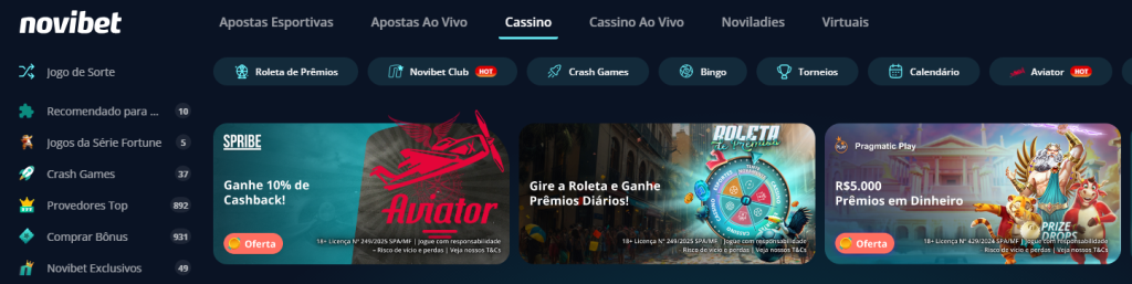 novibet depositar retirar pix