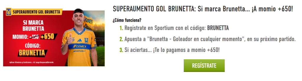 sportiumbet superaumento gol brunetta