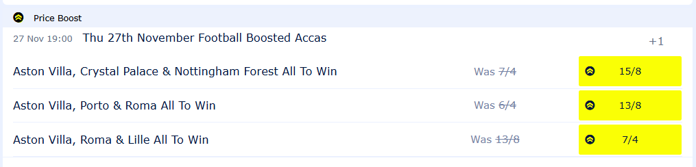 william hill price boost europa league