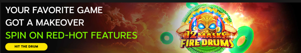 888casino 12 masks of fire drums