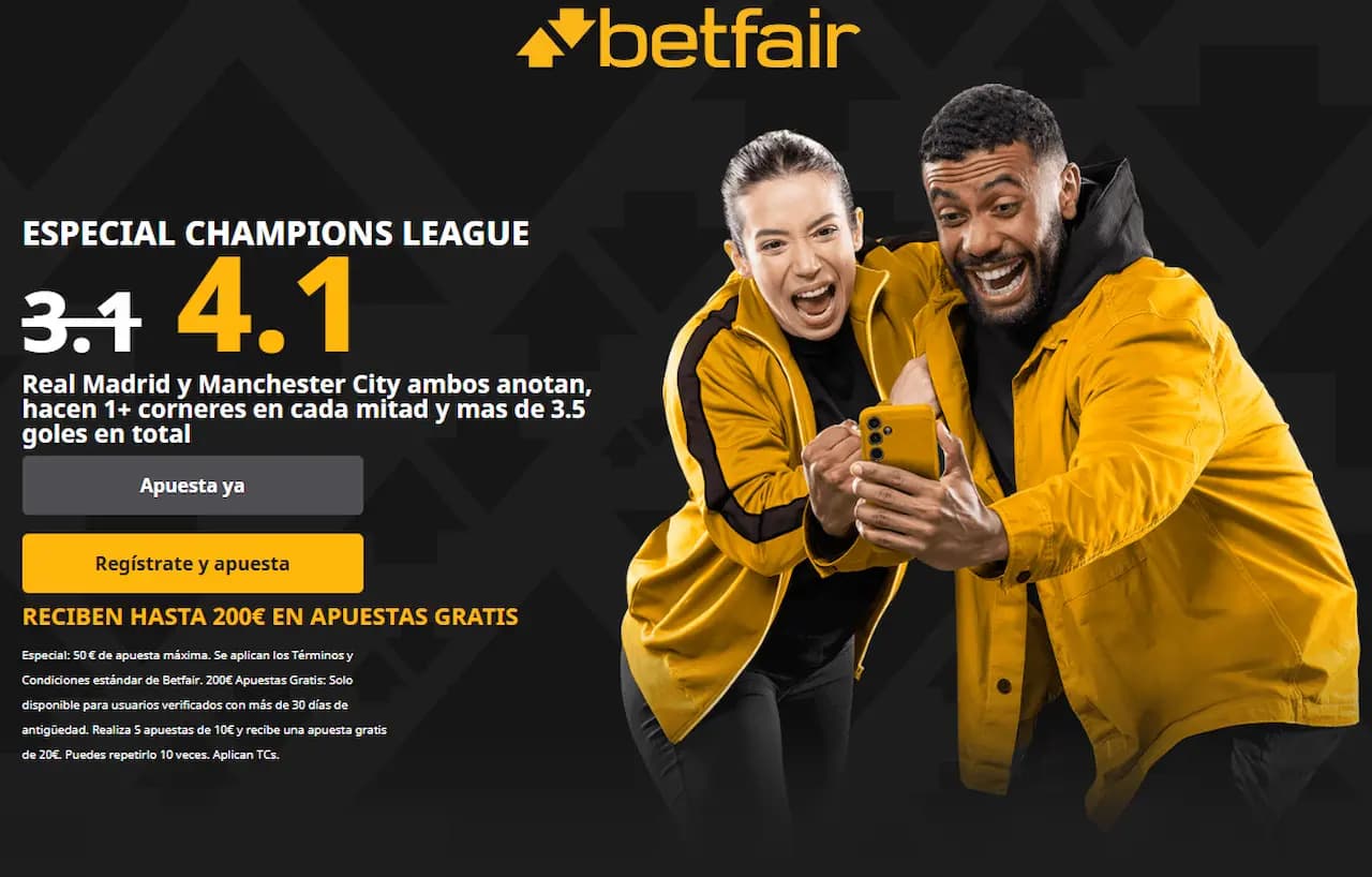 Betfair Supercuota Real Madrid vs Manchester City
