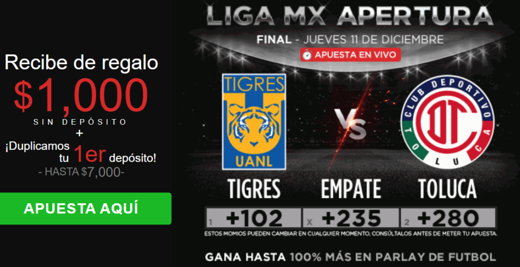 caliente final tigres vs toluca