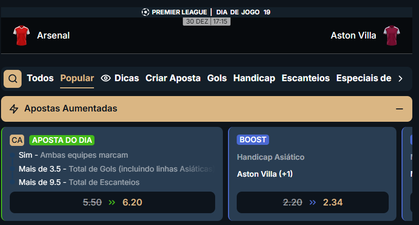 estrelabet arsenal x aston villa