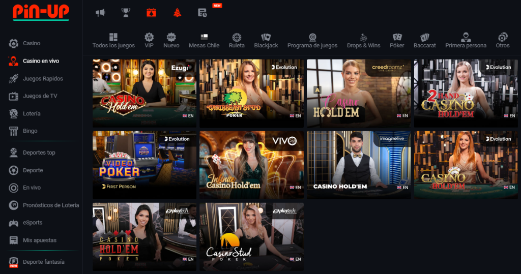 pin-up mesas de póker en chile