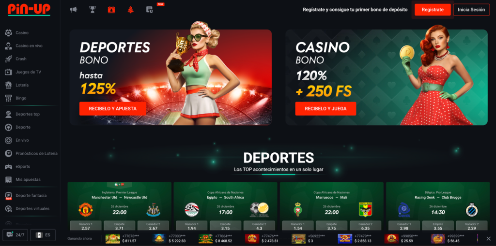 pin-up y su bono de casino en méxico