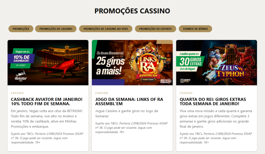 betmgm promoções cassino