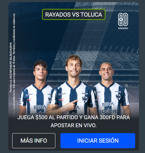 codere rayados vs toluca
