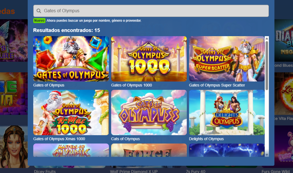 Captura de pantalla de la tragamonedas Gates of Olympus de Pragmatic Play mostrando a Zeus y los multiplicadores.