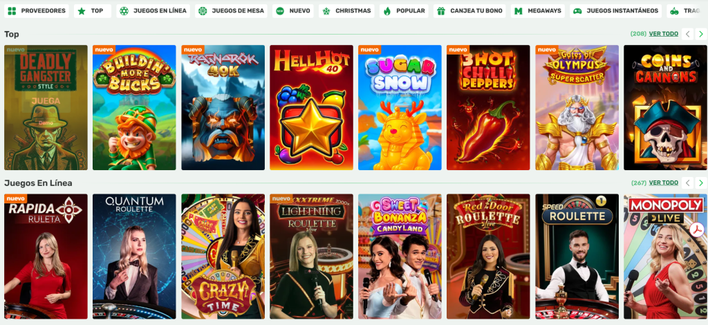 Captura de pantalla mostrando la variedad de slots disponibles en el casino online CampoBet.