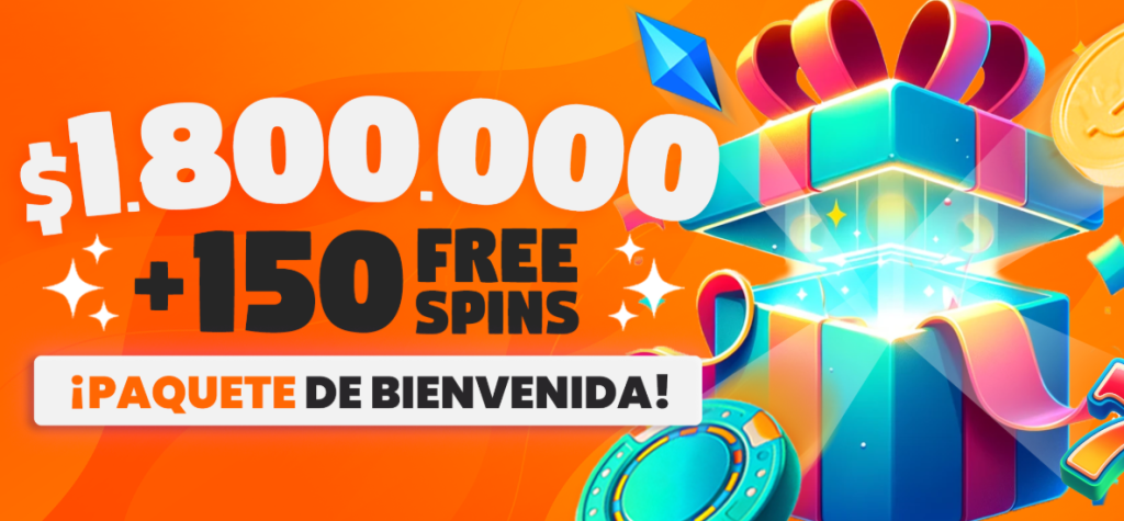 Bono de bienvenida de MegaWin con hasta 1.800.000 CLP y 150 giros gratis para nuevos jugadores chilenos.