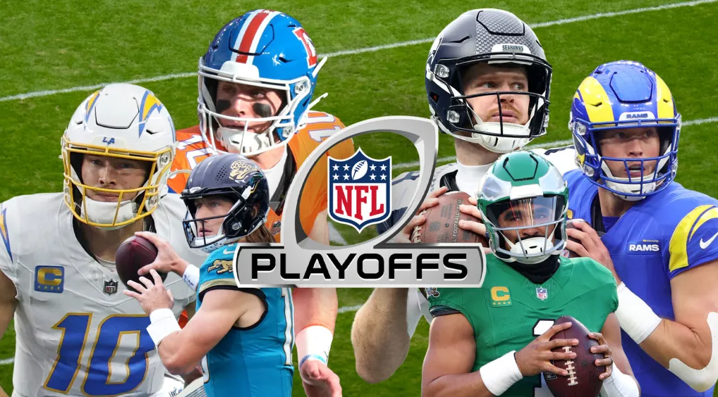 Banner de los Playoffs de la NFL 2026 en Stake Argentina con horarios de la Ronda de Comodines.