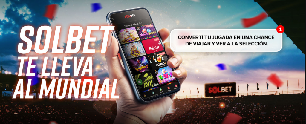 Banner de la promoción Solbet te lleva al Mundial en Paraguay con premios de viaje y entradas para la Albirroja.
