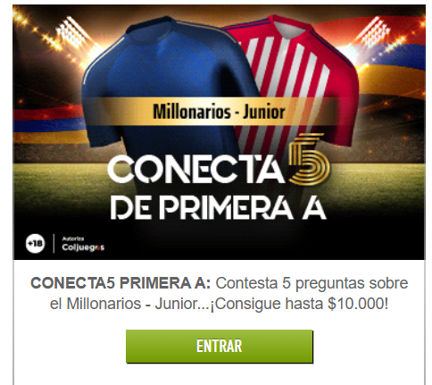 sportium conecta 5 millonarios junior