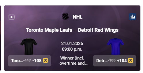 tonybet maple leafs vs red wings