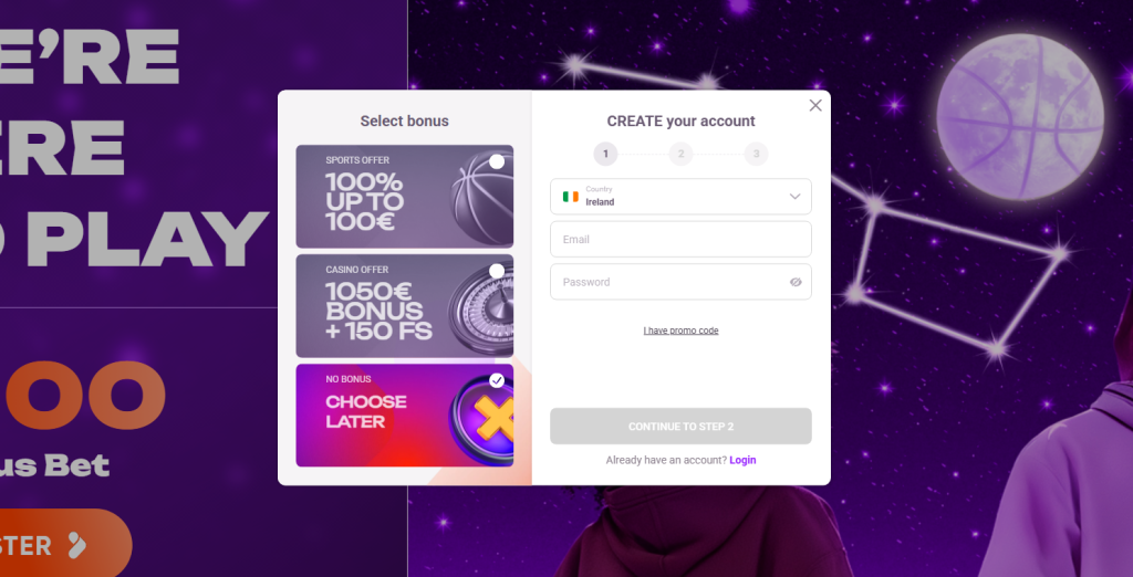 tonybet registration