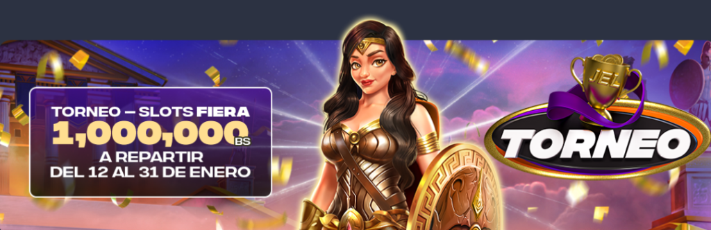 Banner del Torneo Fiera de Atenas en JuegaEnLínea Venezuela con premios de 1 millón de bolívares.