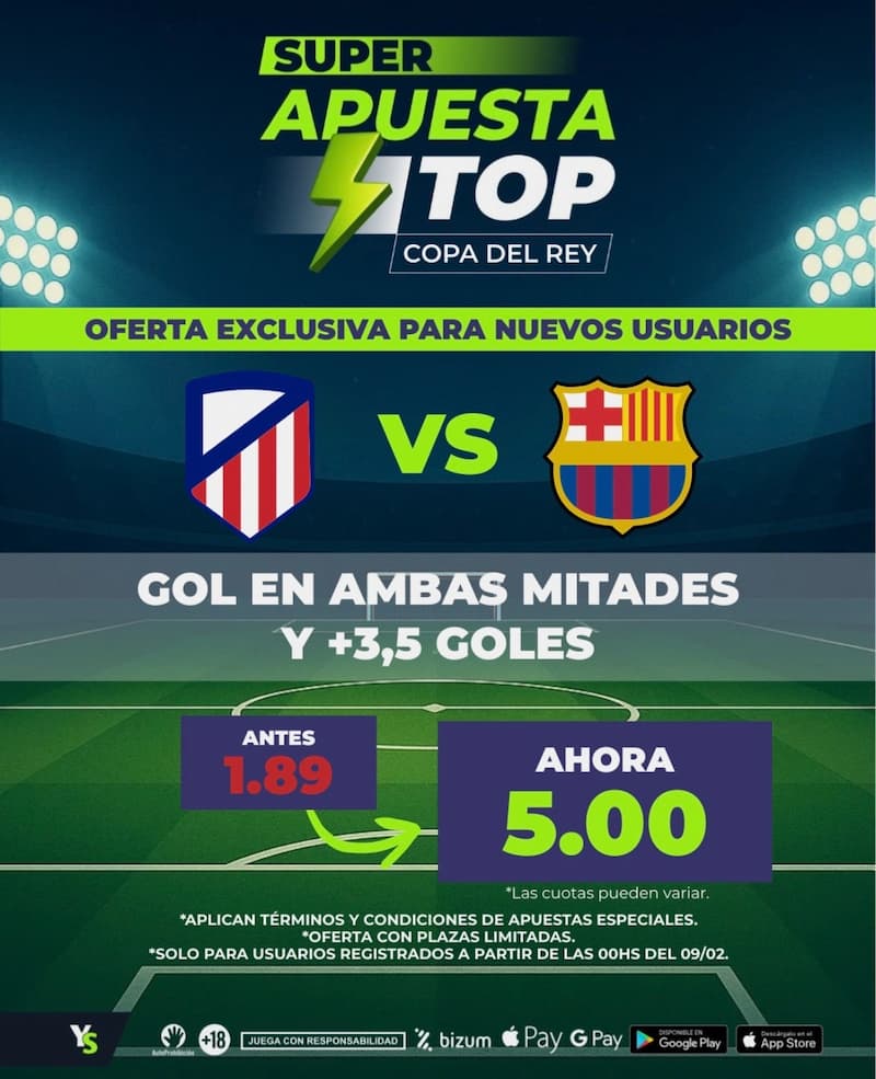 YoSports Atlético vs Barcleona supercuota