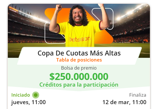 betsson copa cuotas más altas 