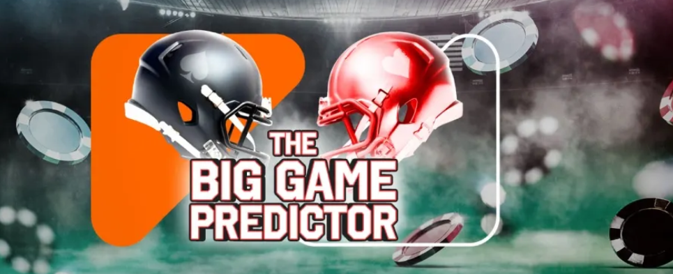 Fichas de póker y balón de fútbol americano de la promoción The Big Game Predictor en Betsson Perú.