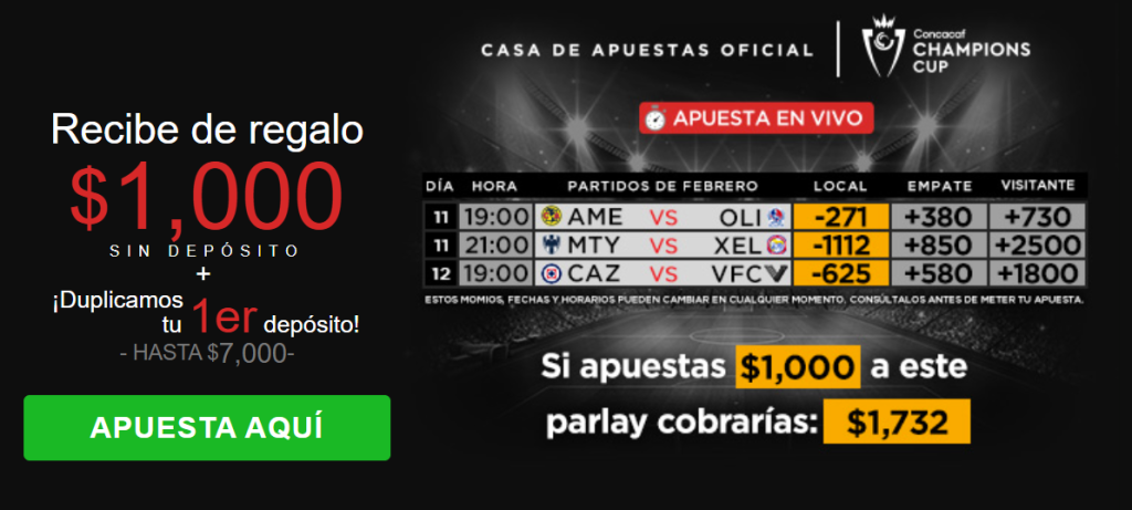 caliente parlay champions cup