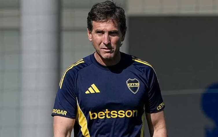Claudio Ubeda en la previa del partido Boca vs Gimnasia de Chivilcoy por Copa Argentina en Betano.