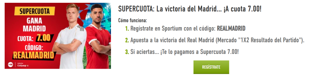 sportium supercuota madrid benfica