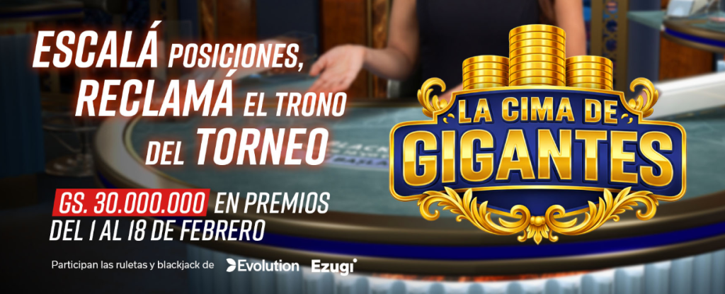 Premios del torneo La Cima de Gigantes en Solbet Paraguay.