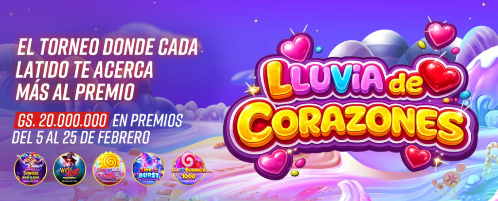 Gráfico del Torneo de San Valentín en Solbet Paraguay con premios de 20 millones de guaraníes.