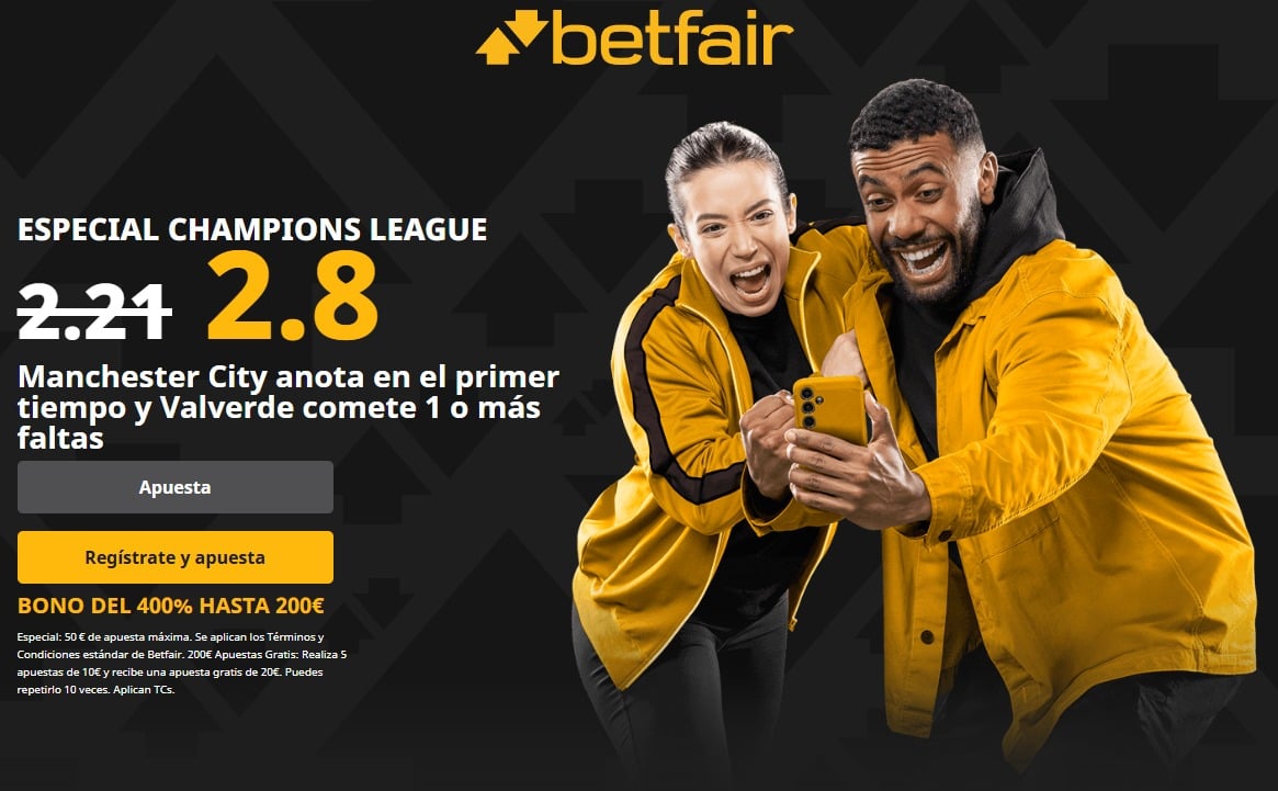 Betfair Supercuota Manchester City vs Real Madrid