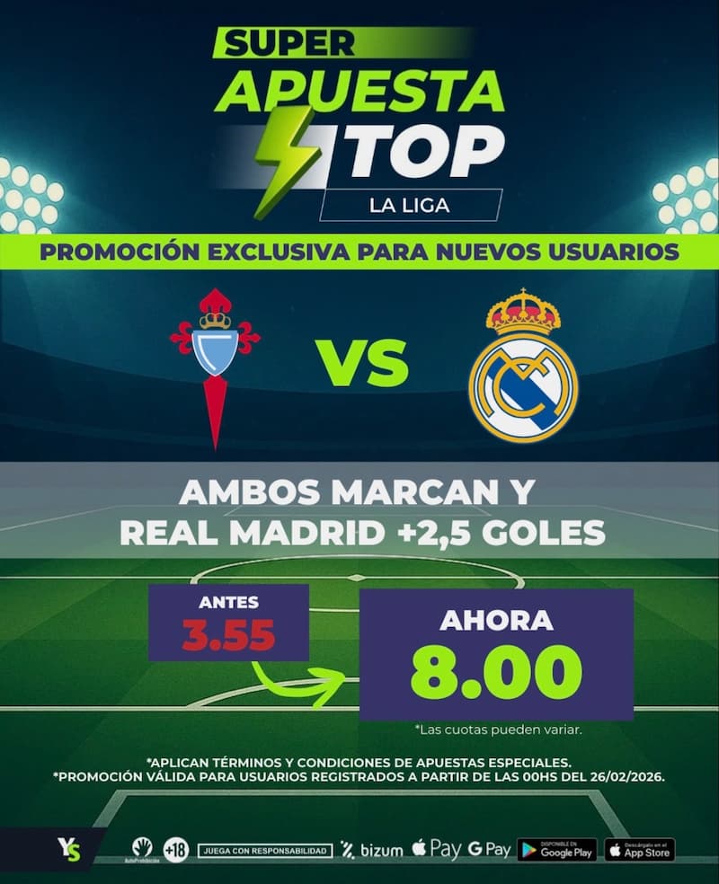 YoSports Celta vs Real Madrid Supercuota