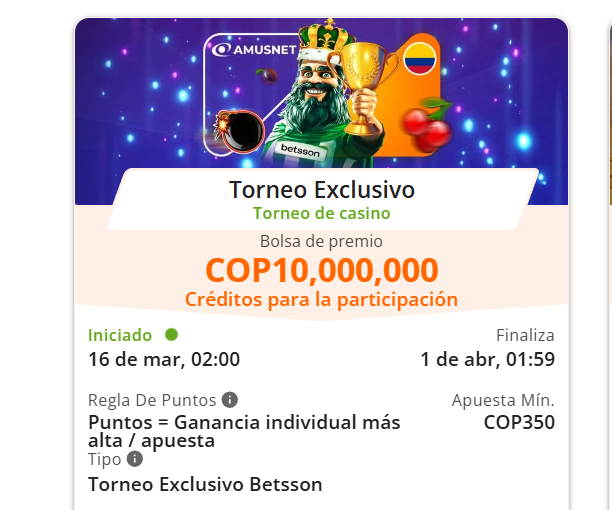 betsson torneo exclusivo amusnet