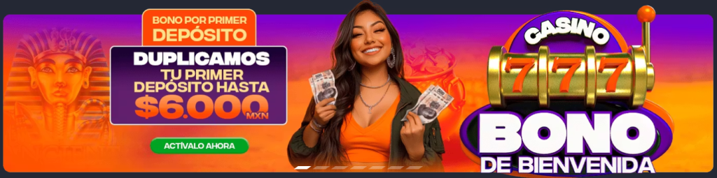 Banner promocional del bono de bienvenida de $6.000 MXN en JuegaEnLinea.