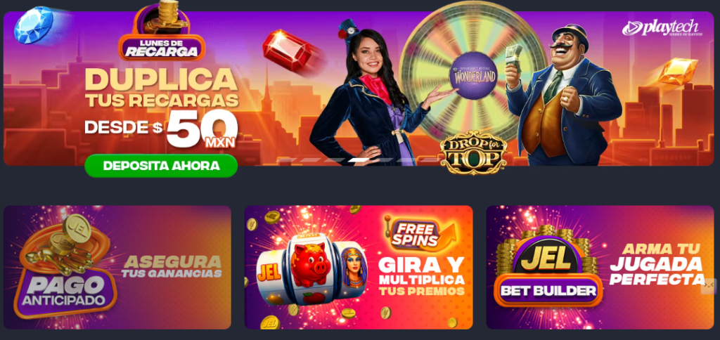 Sección de promociones en JuegaEnLinea.