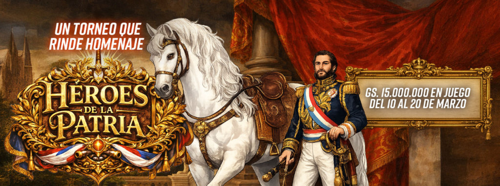 Banner promocional oficial de Héroes De La Patria en Solbet para ganar premios.
