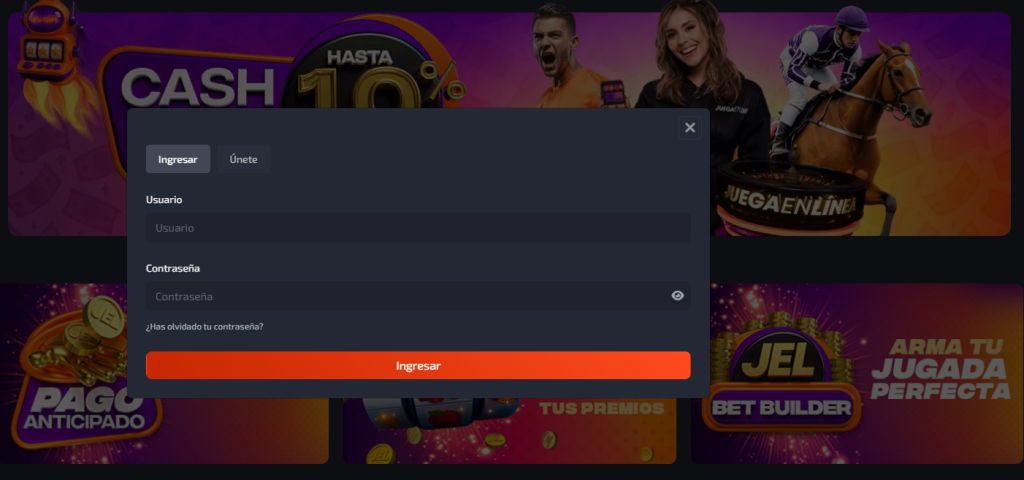 Formulario de registro para activar en JuegaEnLinea el bono de apuestas.