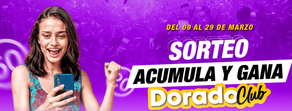 Promoción oficial del Sorteo Acumula y Gana en DoradoBet para jugadores de Perú.