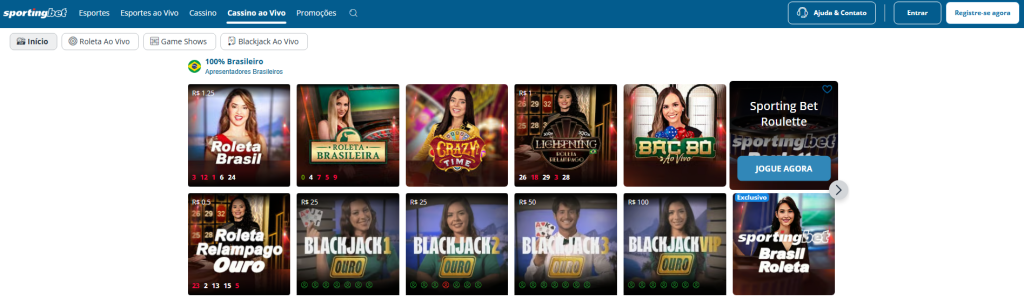 sportingbet cassino ao vivo