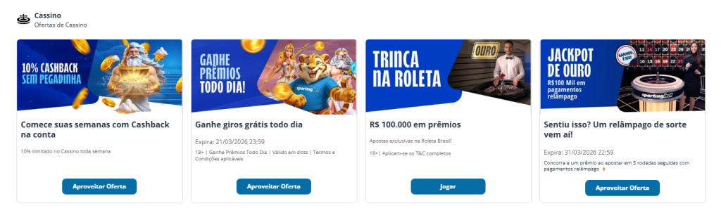 sportingbet cassino ofertas