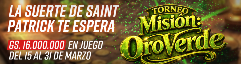 Últimos días del Torneo Misión Oro Verde en Solbet para jugadores de Paraguay.