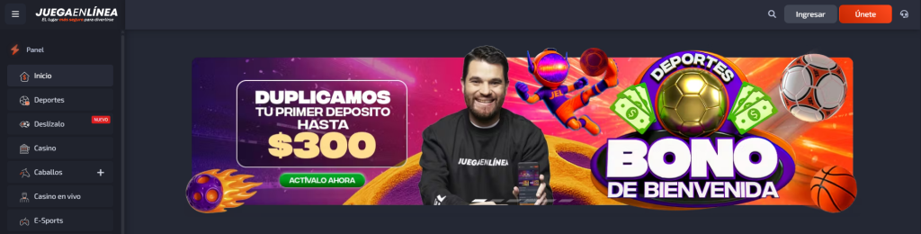 JUEGAENLINEA bono apuestas deportivas