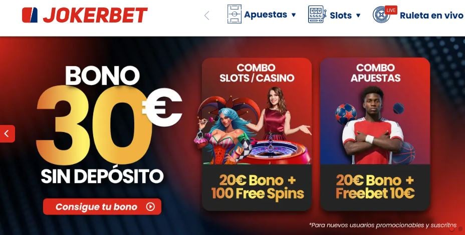 Jokerbet bono sin depósito 30€