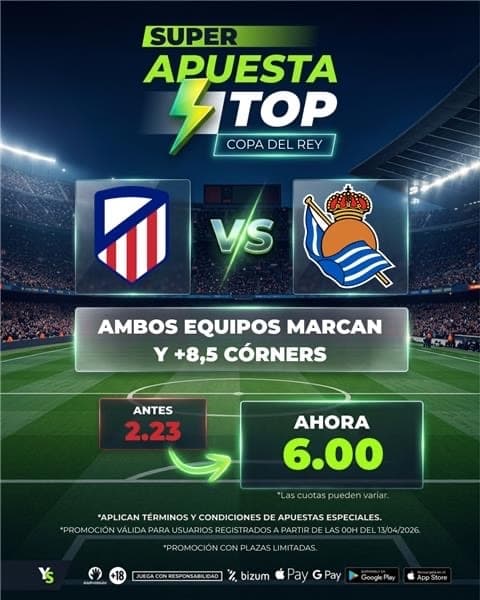 YoSports Super Apuesta TOP Atlético vs Real Sociedad