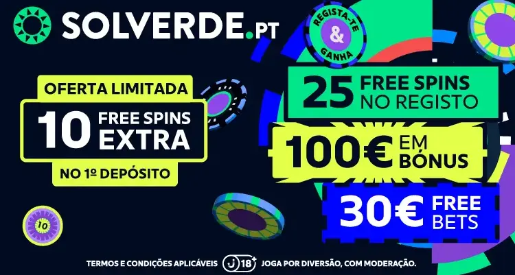 Banner promocional da Solverde.pt a alertar para os últimos dias do código GANHA35, que oferece 35 Free Spins e 30 euros em apostas grátis.